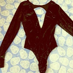 VS velour thong body suit